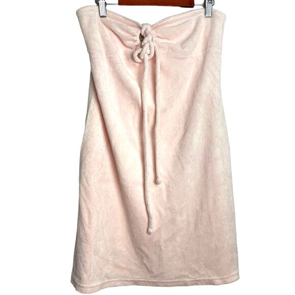 Juicy Couture Pink Halter Dress Vintage Terry Cloth Beach Cover Up Y2K - Picture 1 of 8